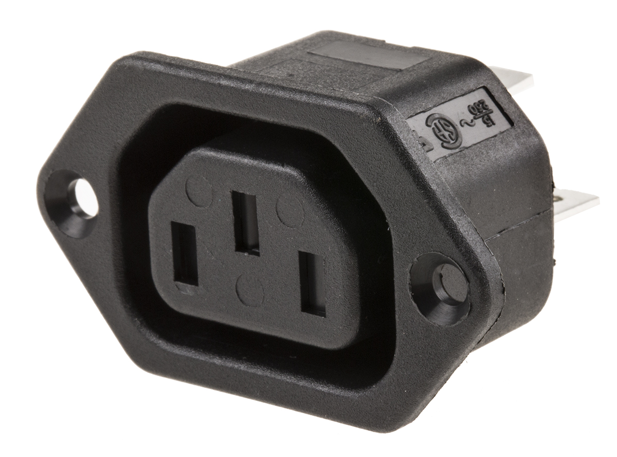Bulgin C13 Panel Mount IEC Connector Socket, 10A, 250 V