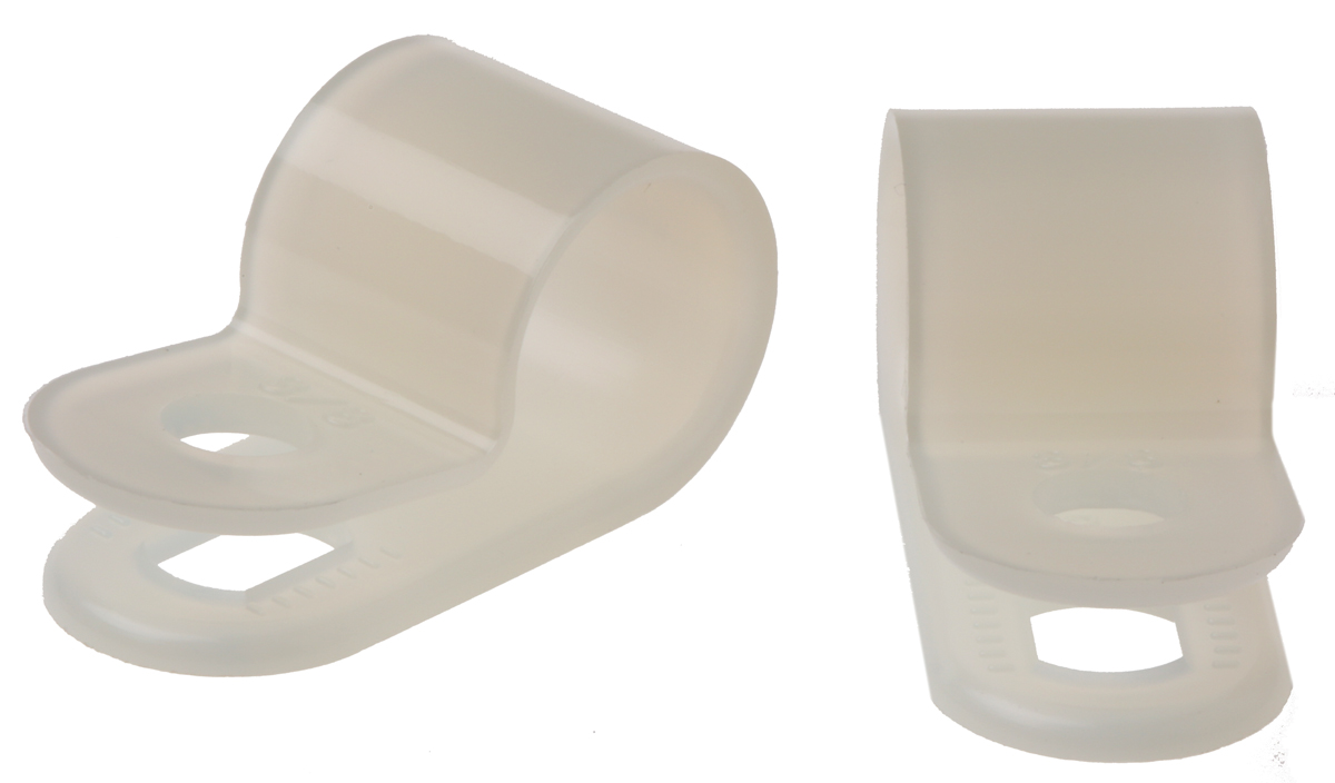 RS PRO 9.5mm Natural, Nylon P Clip