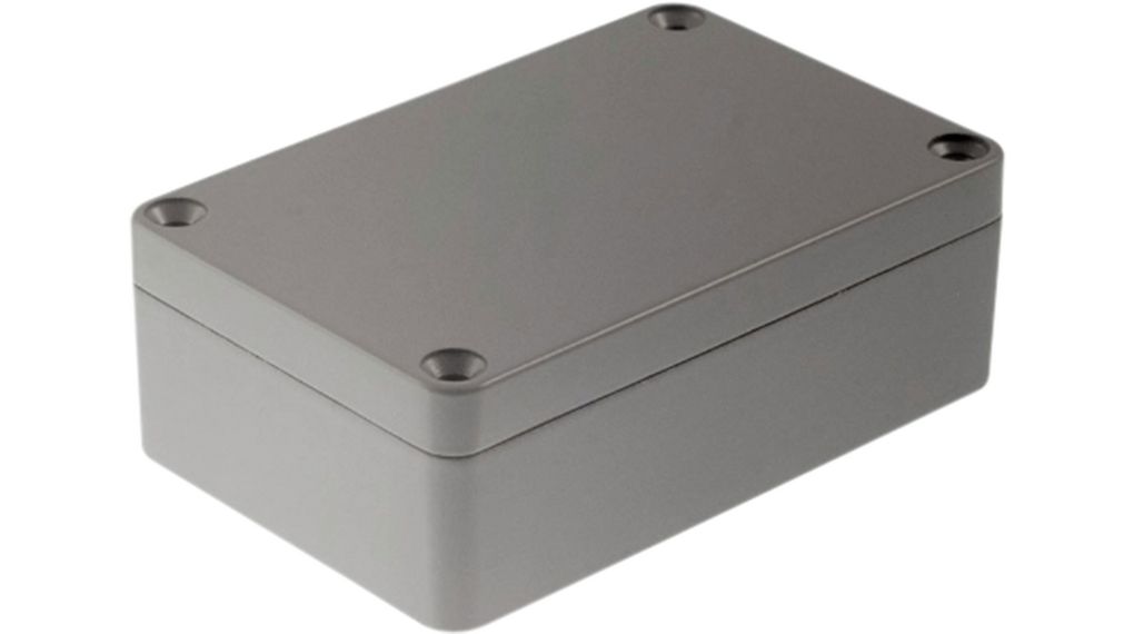 RND RND 455 Series Light Grey Die Cast Aluminium Enclosure, IP65, Light Grey Lid, 98 x 64 x 34mm