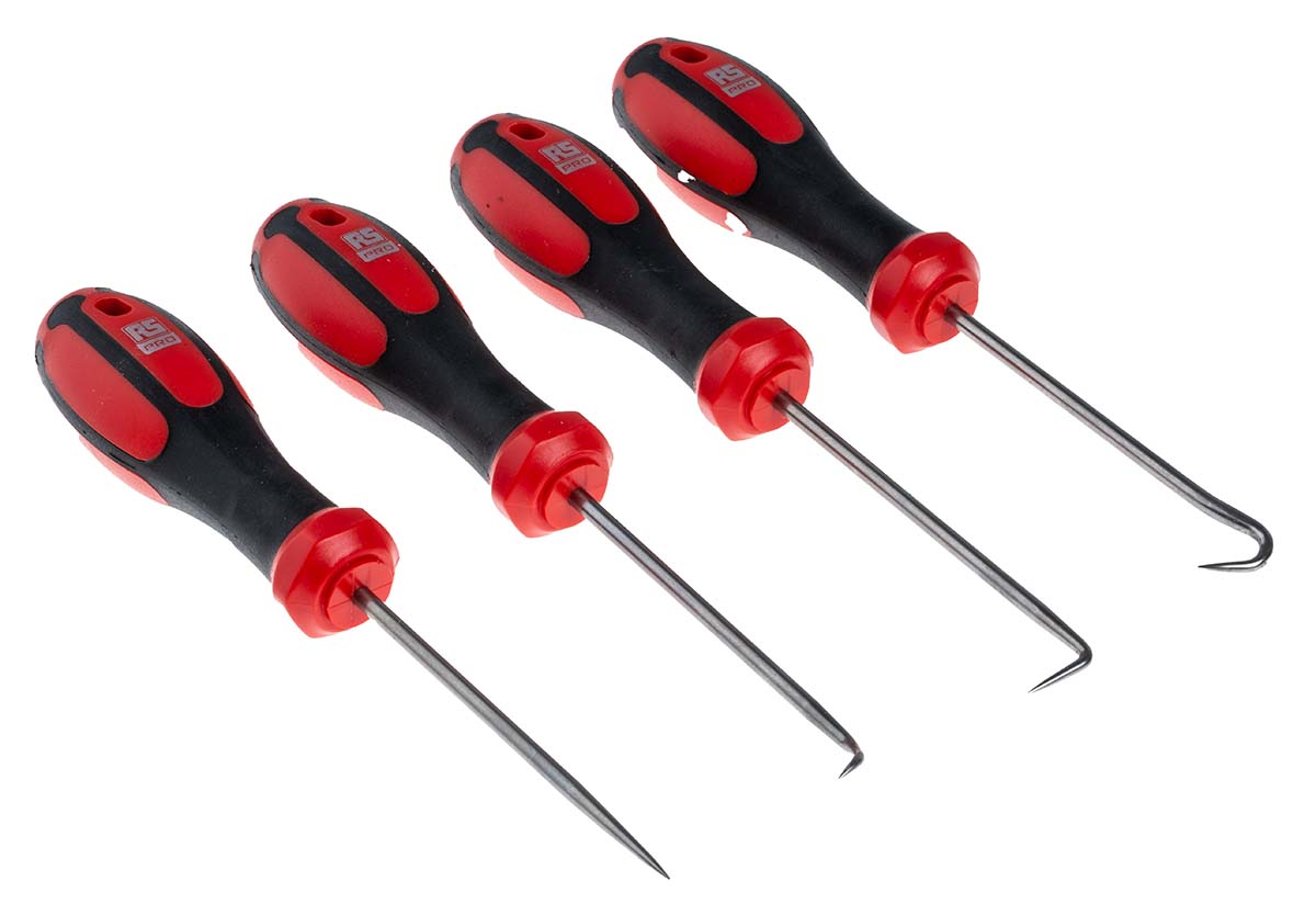 RS PRO 4 Piece Hook & Pick Set with No Storage