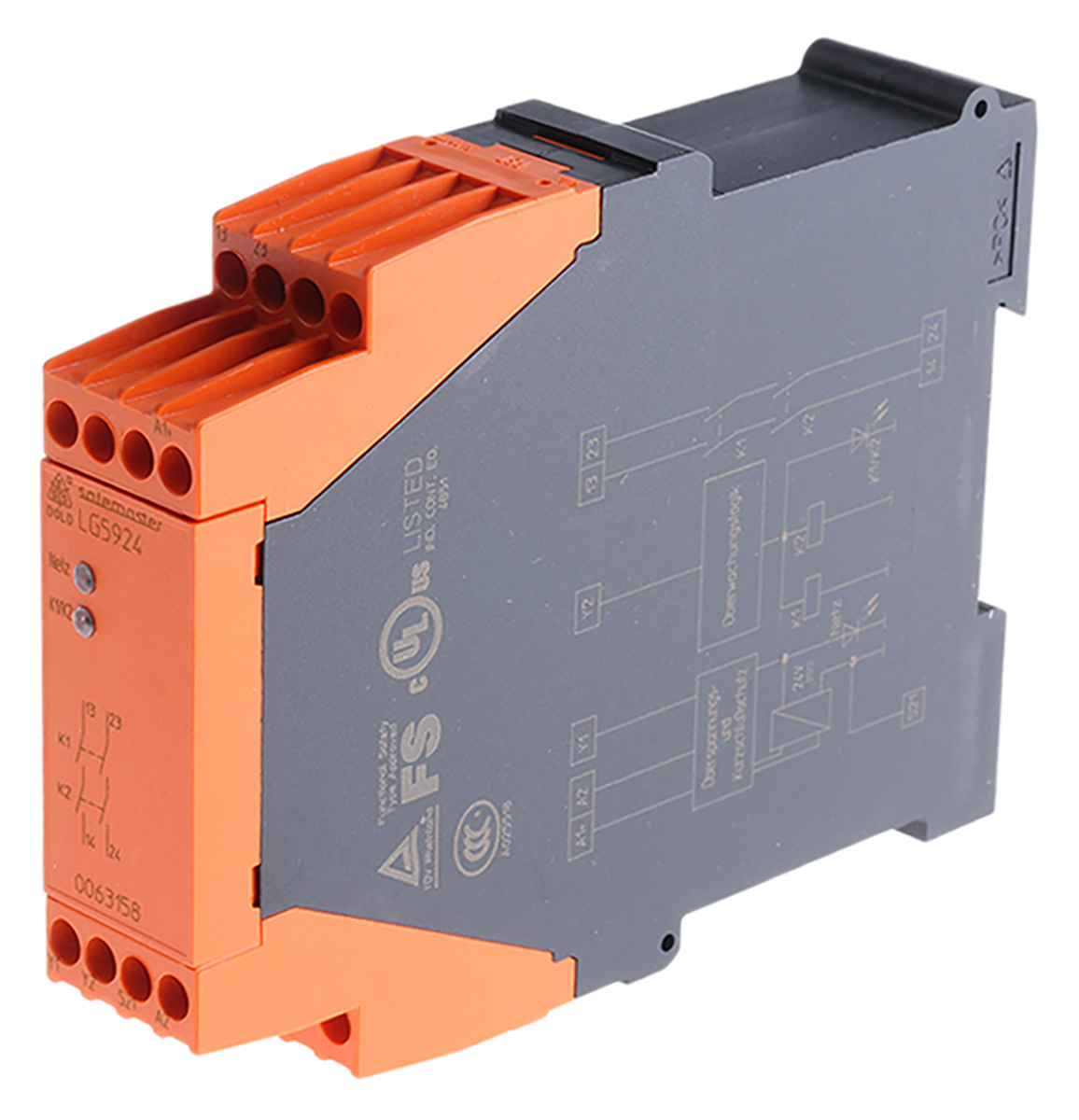 Safemaster LG5924 Safety Relay, Single Channel, 24 V ac/dc, 2 Safety