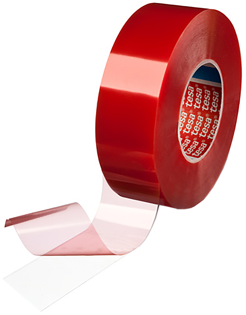 Tesa 04965-00008-00 Transparent Double Sided Tape, 0.205mm Thick, ABS - 12 N/cm, Aluminium - 10.6 N/cm, PC - 14 N/cm,