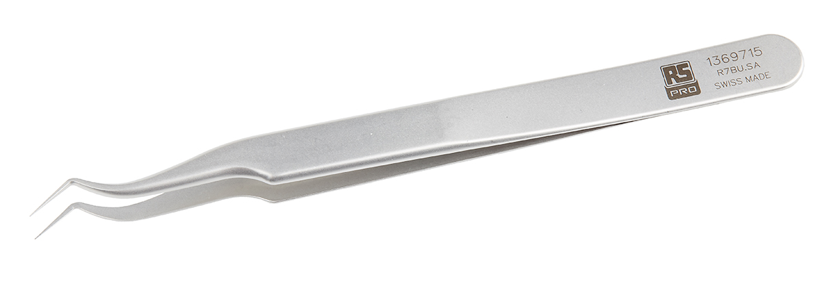 RS PRO 120 mm, Stainless Steel, Tweezers