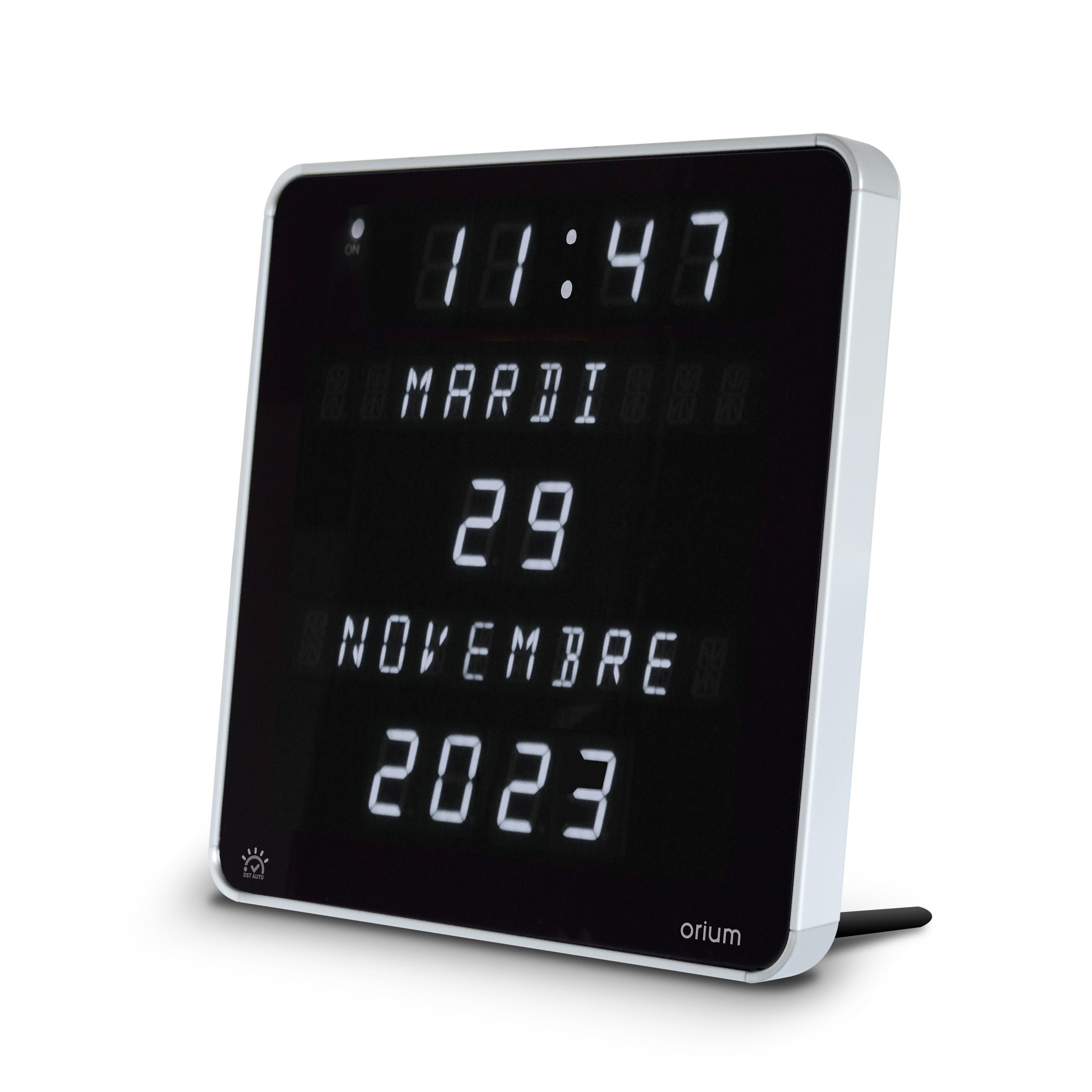 Orium Black, Silver Desktop, Wall Clock