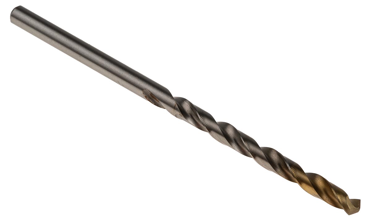 Dormer A002 Series HSS-TiN Twist Drill Bit for Steel, 3.8mm Diameter, 75 mm Overall