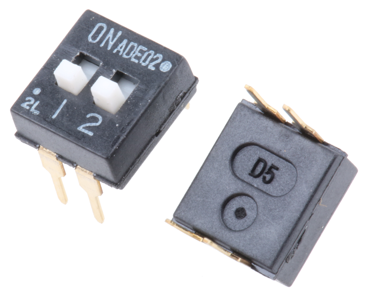 TE Connectivity 2 Way Through Hole DIP Switch SPST, Extended Slide Actuator