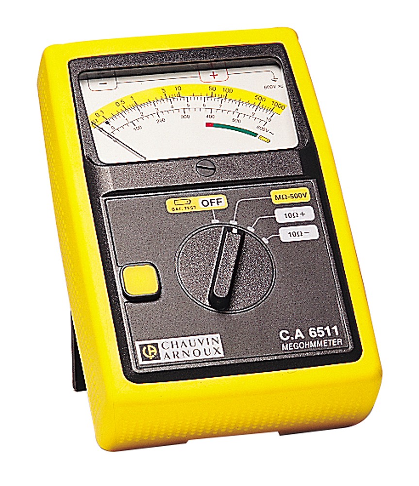 Chauvin Arnoux CA6511 Insulation Tester, 500V Min, 500V Max, 1000MΩ Max, CAT II 600 V, CAT III 300 V