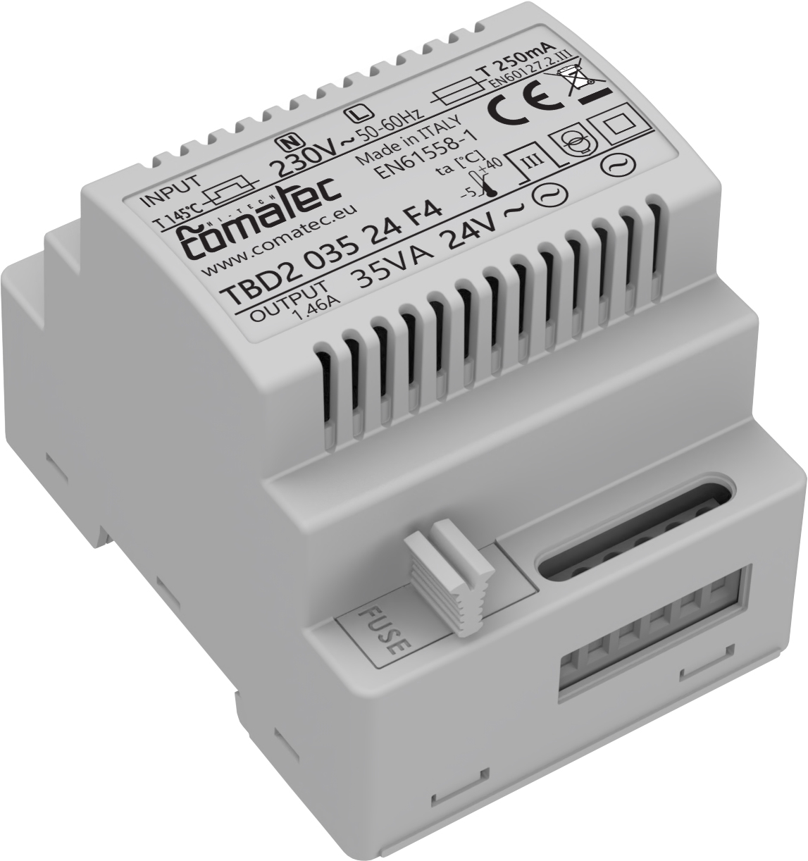 Comatec 35VA DIN Rail Transformer, 230V ac Primary, 24V ac Secondary