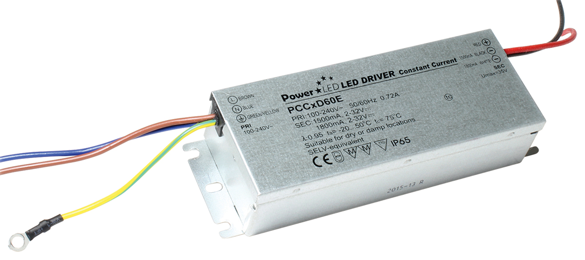 PowerLED LED Driver, 2 → 32V Output, 60W Output, 1.8A Output, Constant Current