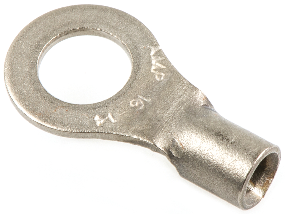 TE Connectivity, STRATO-THERM Uninsulated Ring Terminal, M5 Stud Size, 1mm² to 2.6mm² Wire Size