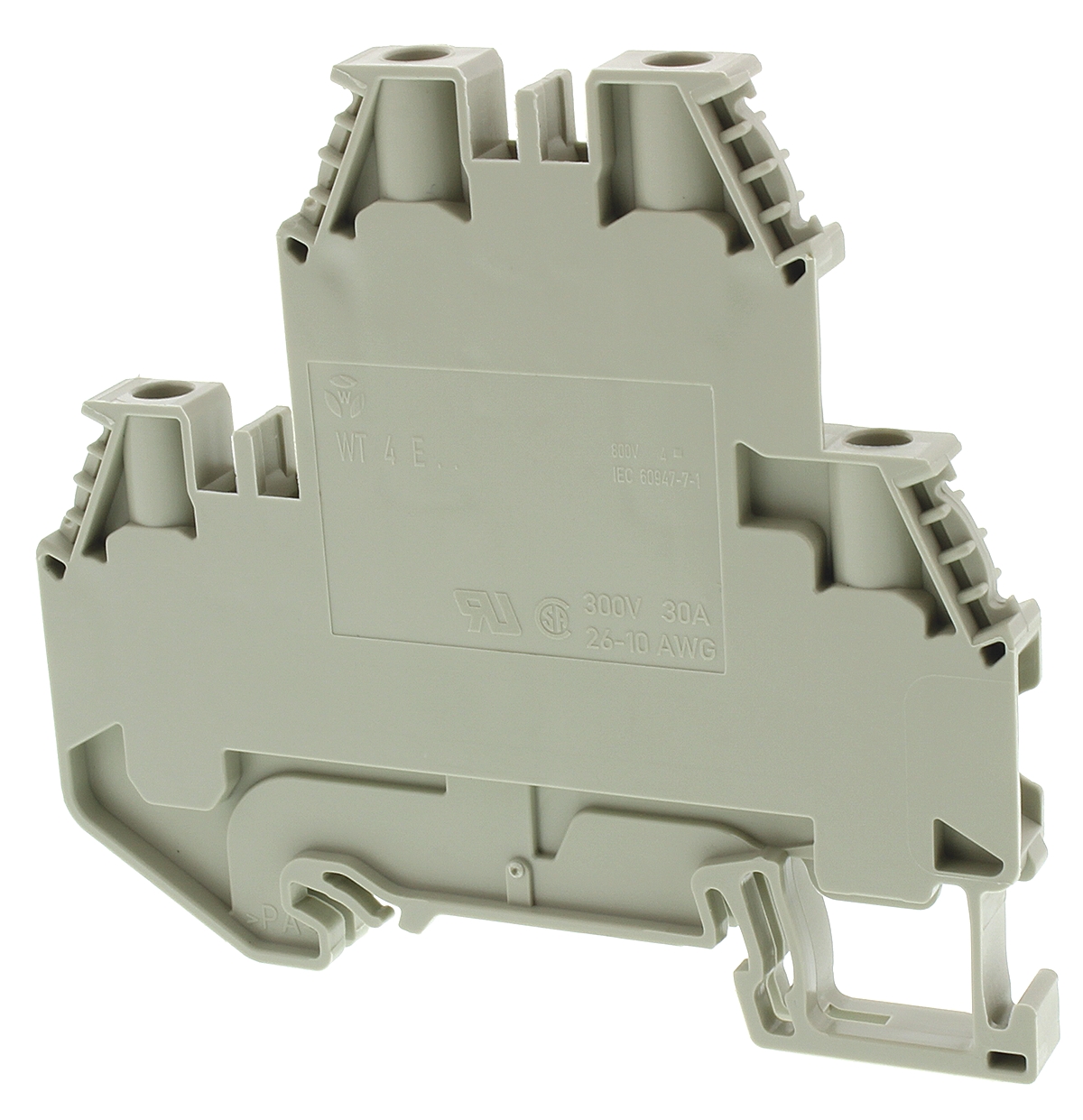 Wieland 58.504.7055.0 WT 4 E Series Grey, Double-Level, Screw Termination, ATEX