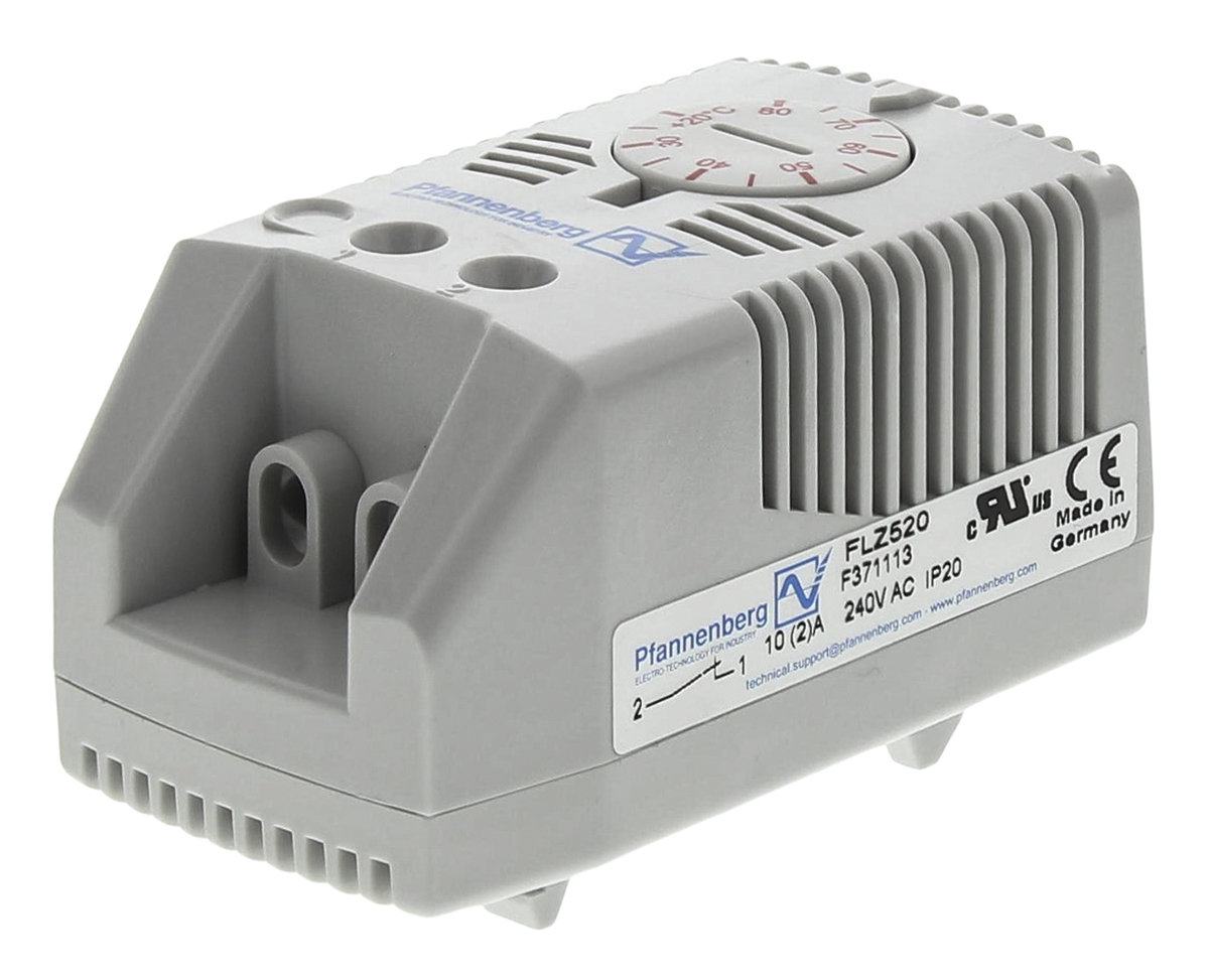 Pfannenberg FLZ NC Enclosure Thermostat, 240 V ac, +20 → +80 °C