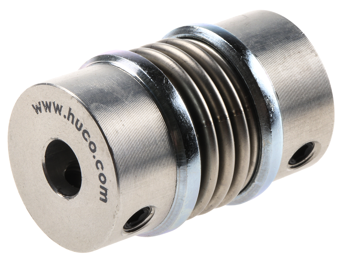 Huco Bellows Coupling, 20mm Outside Diameter, 6mm Bore, 31mm Length Coupler