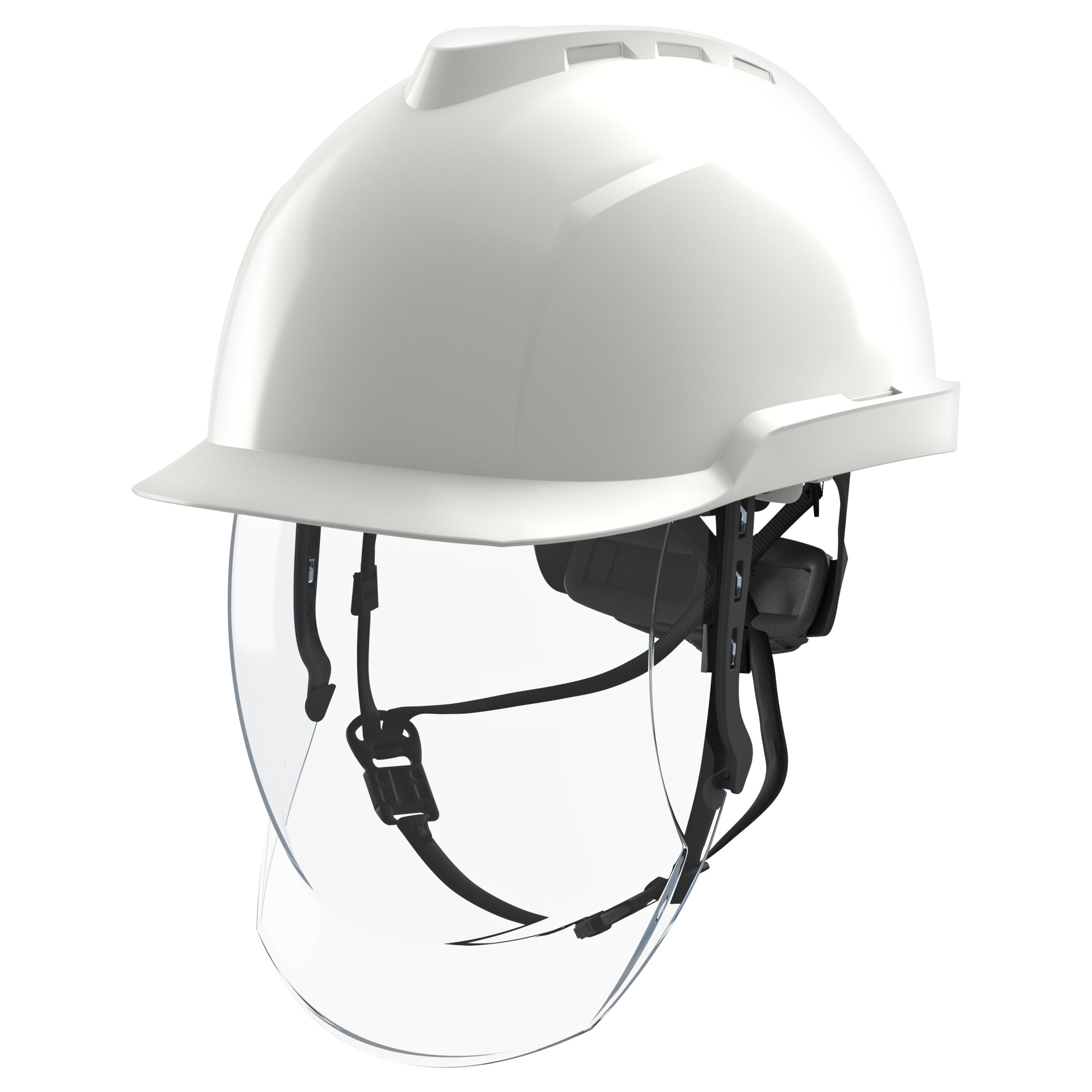 MSA Safety V - Gard 950 White Helmet with Chin Strap, Adjustable