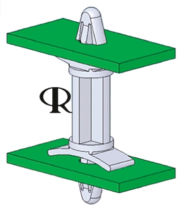 DLCBS-8-01, 12.7mm High Nylon PCB Support Pillar for 3.18mm PCB Hole, 14.3mm Base