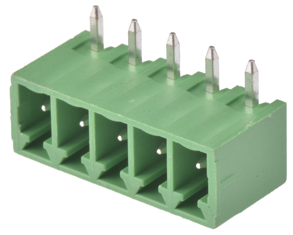 Wurth Elektronik, 3.81mm Pitch, 322, 5 Way, , Pluggable Terminal Block, Header, Through Hole, Solder Termination,