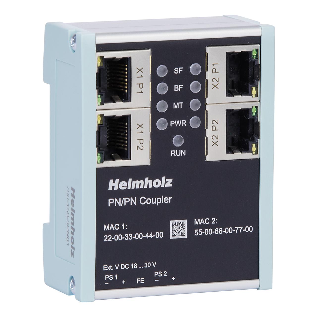 Helmholz GmbH & Co. KG 158-3PN Series 4-Port RJ45 PN/PN Coupler