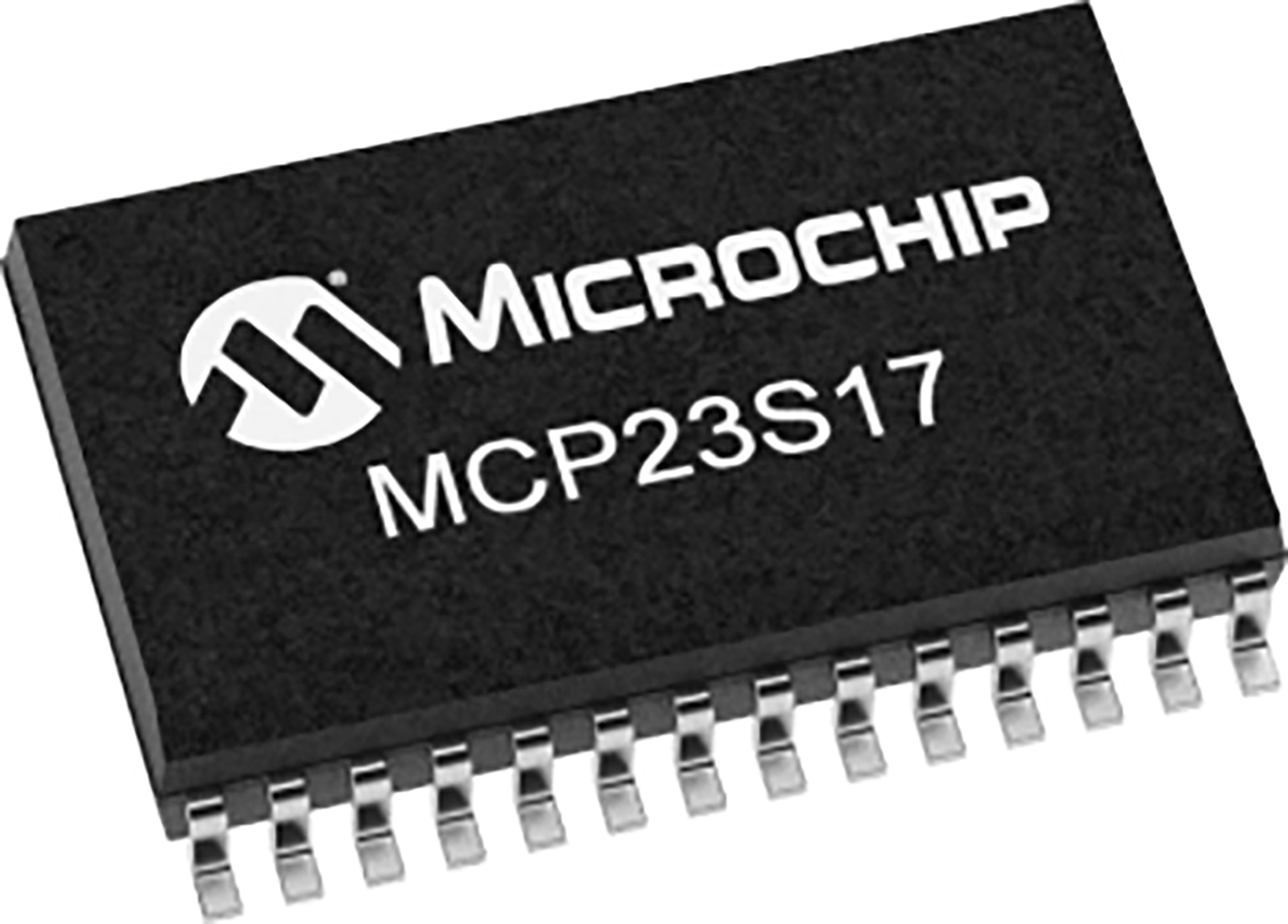 Microchip 16-Channel I/O Expander SPI 28-Pin SOIC, MCP23S17T-E/SO