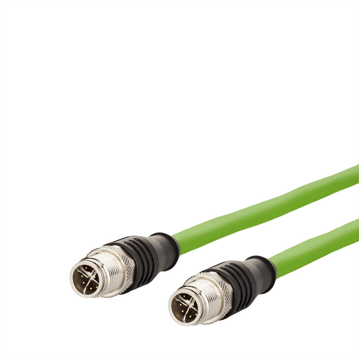Metz-Connect30064254, 1m Cat6a, Green M12 to Male M12 Male, Shielded, Unterminated Polyurethane Sheath