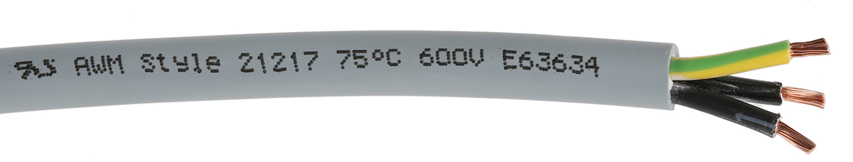 Lapp ÖLFLEX CLASSIC 130 H Control Cable, 3 Cores, 1.5 mm² CSA 15 AWG, Unscreened, 50 m, Grey Zero Halogen Sheath