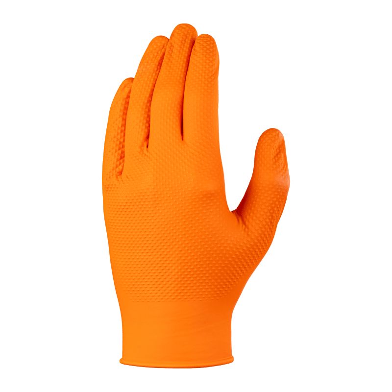 Skytec TX925 Orange Powder-Free Nitrile Disposable Gloves, Size M, 100 per Pack
