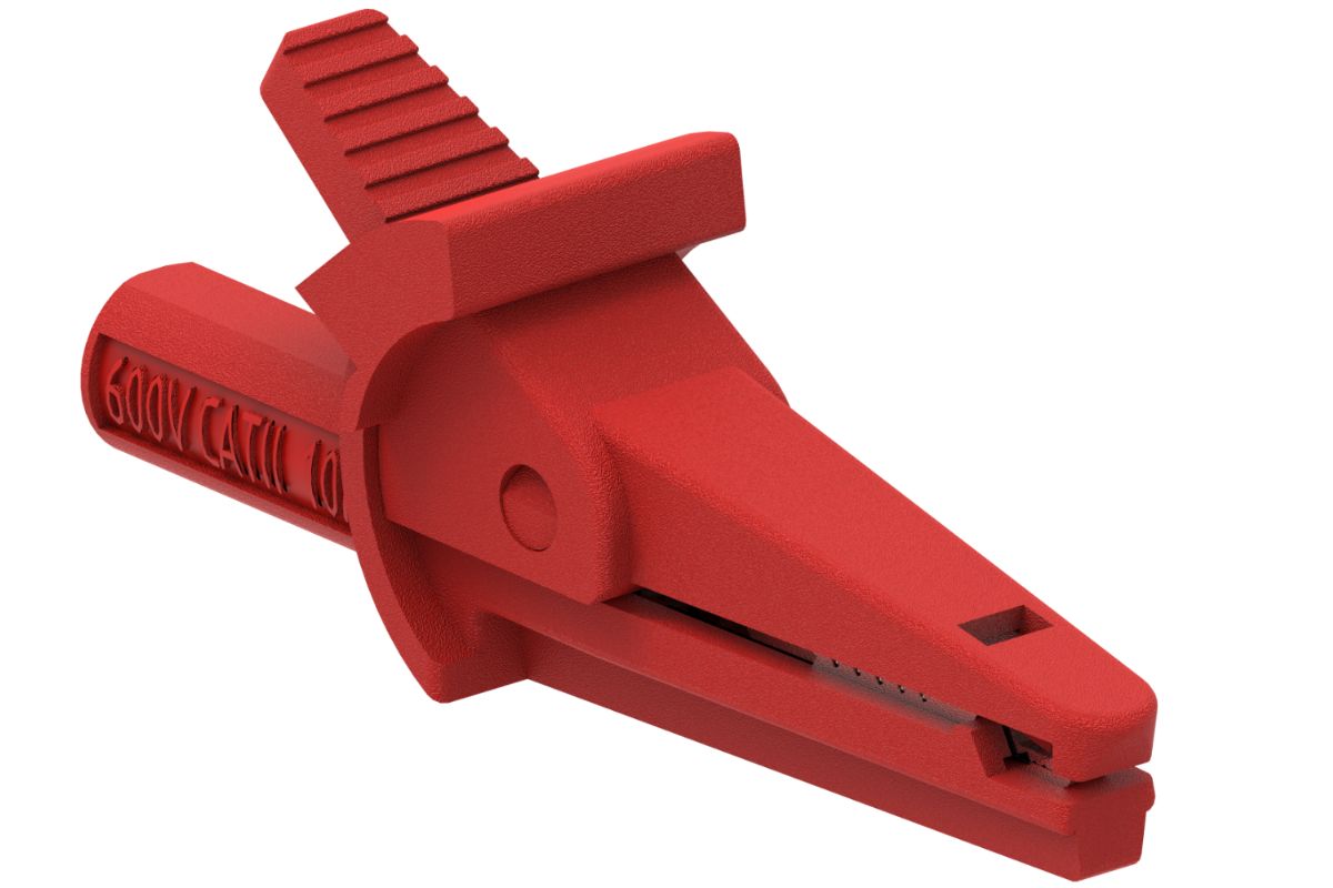 Electro PJP Alligator Clip, Nickel Plated Brass Contact, 10A, Red