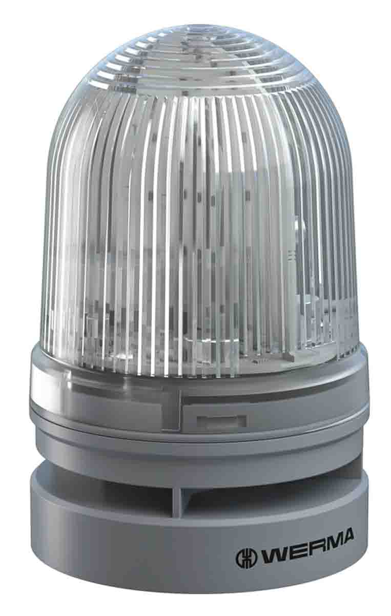 Werma EvoSIGNAL Mini Series Red Sounder Beacon, 115 → 230 V ac, Base Mount