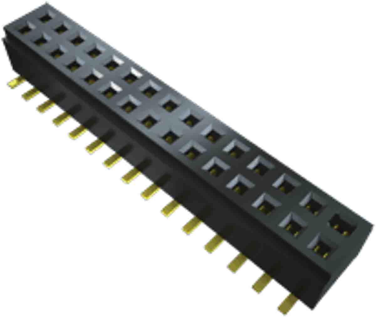 Samtec CLM Series Vertical Through Hole Mount PCB Socket, 30-Contact, 2-Row, 1mm Pitch, Solder Termination