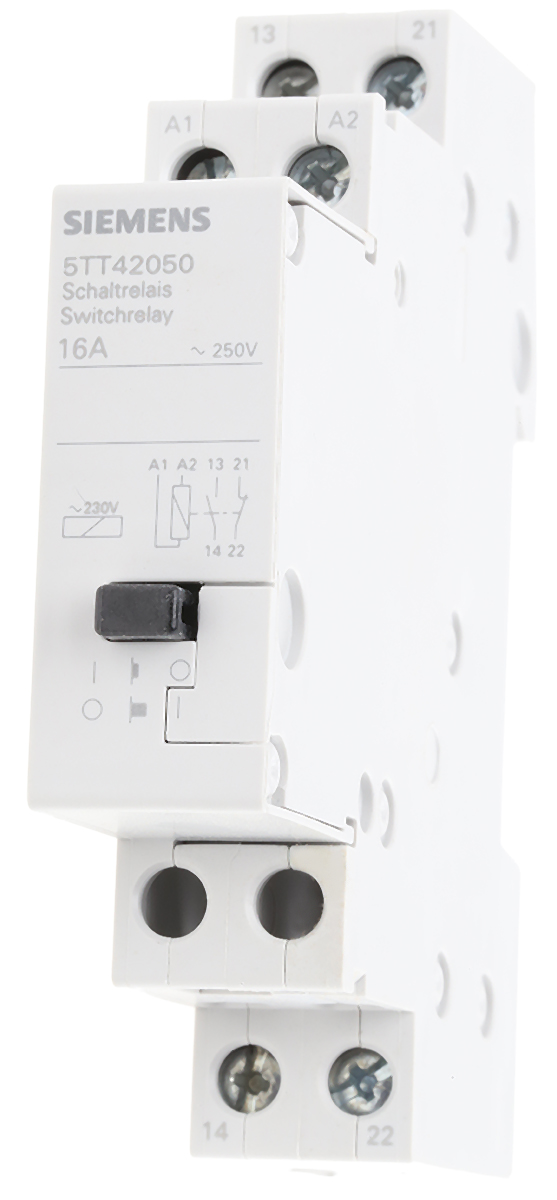 Siemens DIN Rail Power Relay, 230V ac Coil, 16A Switching Current, SPDT