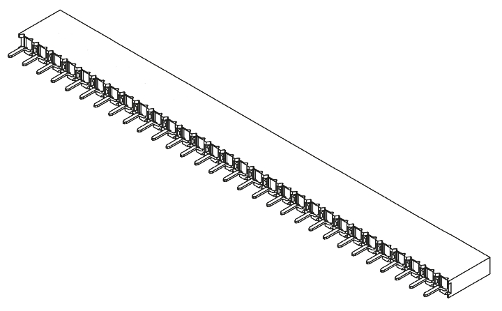 Samtec BCS Series Straight Through Hole Mount PCB Socket, 30-Contact, 1-Row, 2.54mm Pitch, Solder Termination