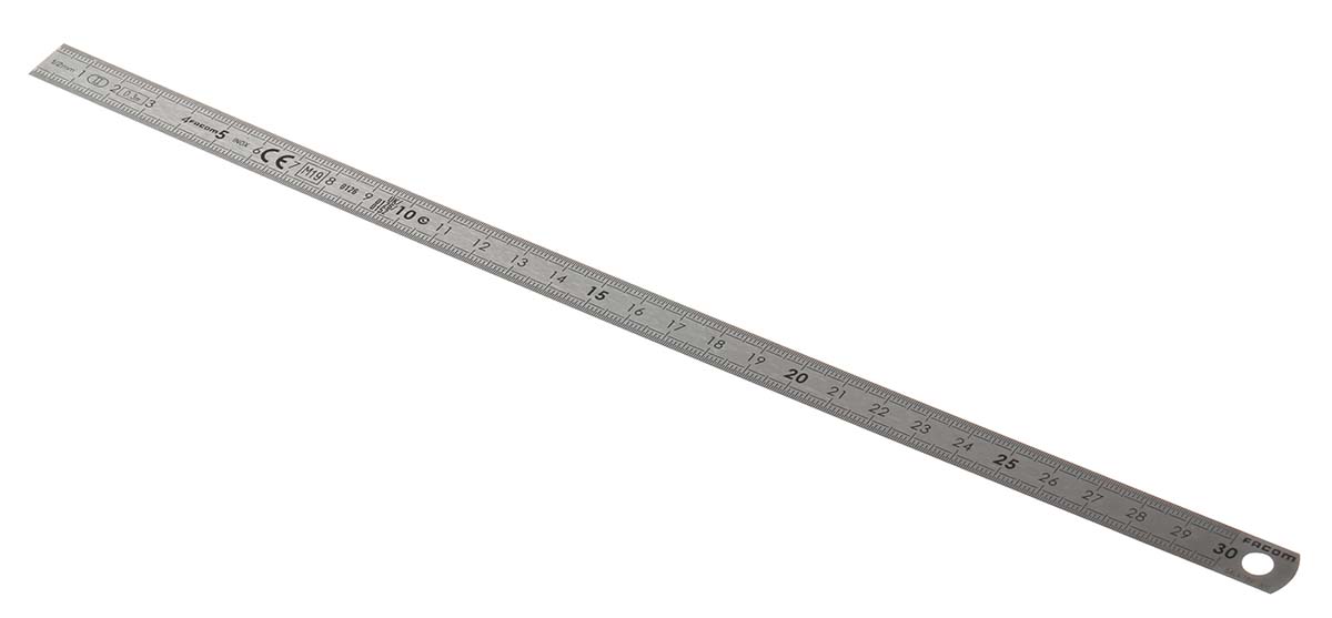 Facom 300mm Stainless Steel Metric Ruler, With UKAS Calibration