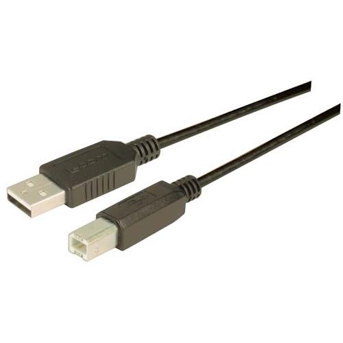 L-Com USB 2.0, Male USB to Male USB B, 1m