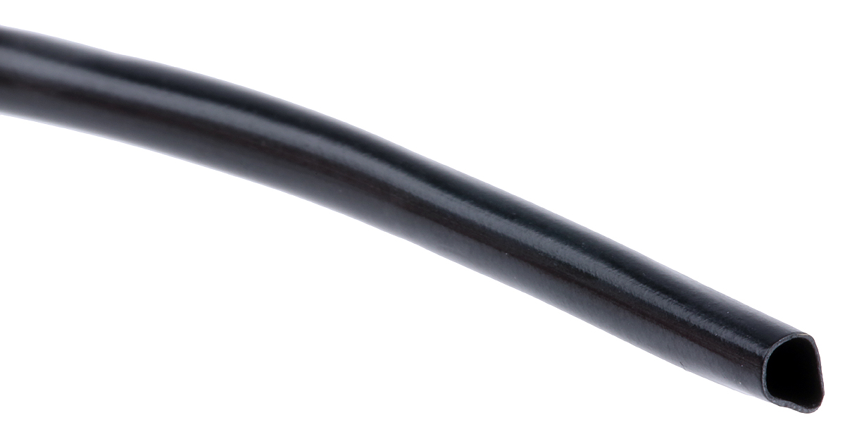 HellermannTyton Heat Shrink Tubing, Black 3.2mm Sleeve Dia. x 5m Length 2:1 Ratio, LVR Series