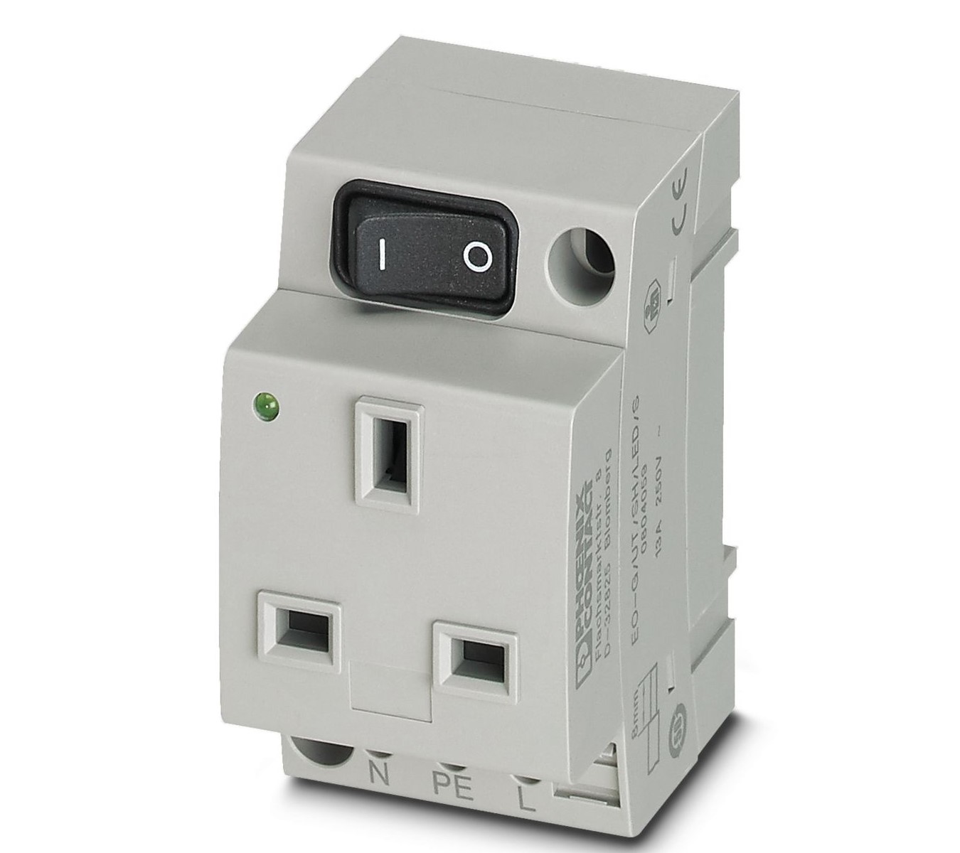 Phoenix Contact Poland Mains Sockets, 13A Grey, DIN Rail Mount Polyamide, 250 V