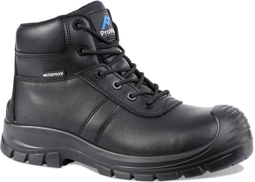 Rockfall PM4008 Black Fibreglass Toe Capped Men's Safety Boots, UK 8, EU 42