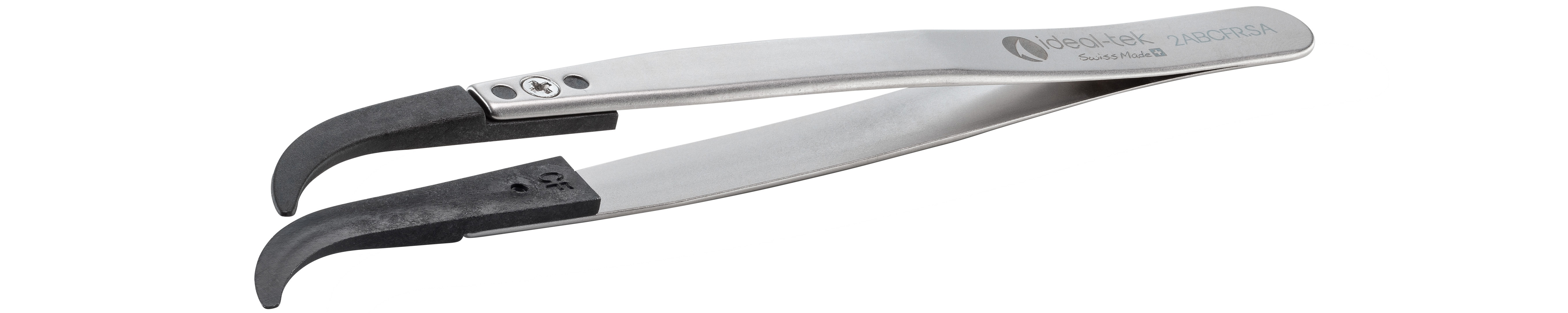 ideal-tek 130 mm, PA66/CF30 (Tip), Stainless Steel (Body), Flat; Rounded, ESD Tweezers
