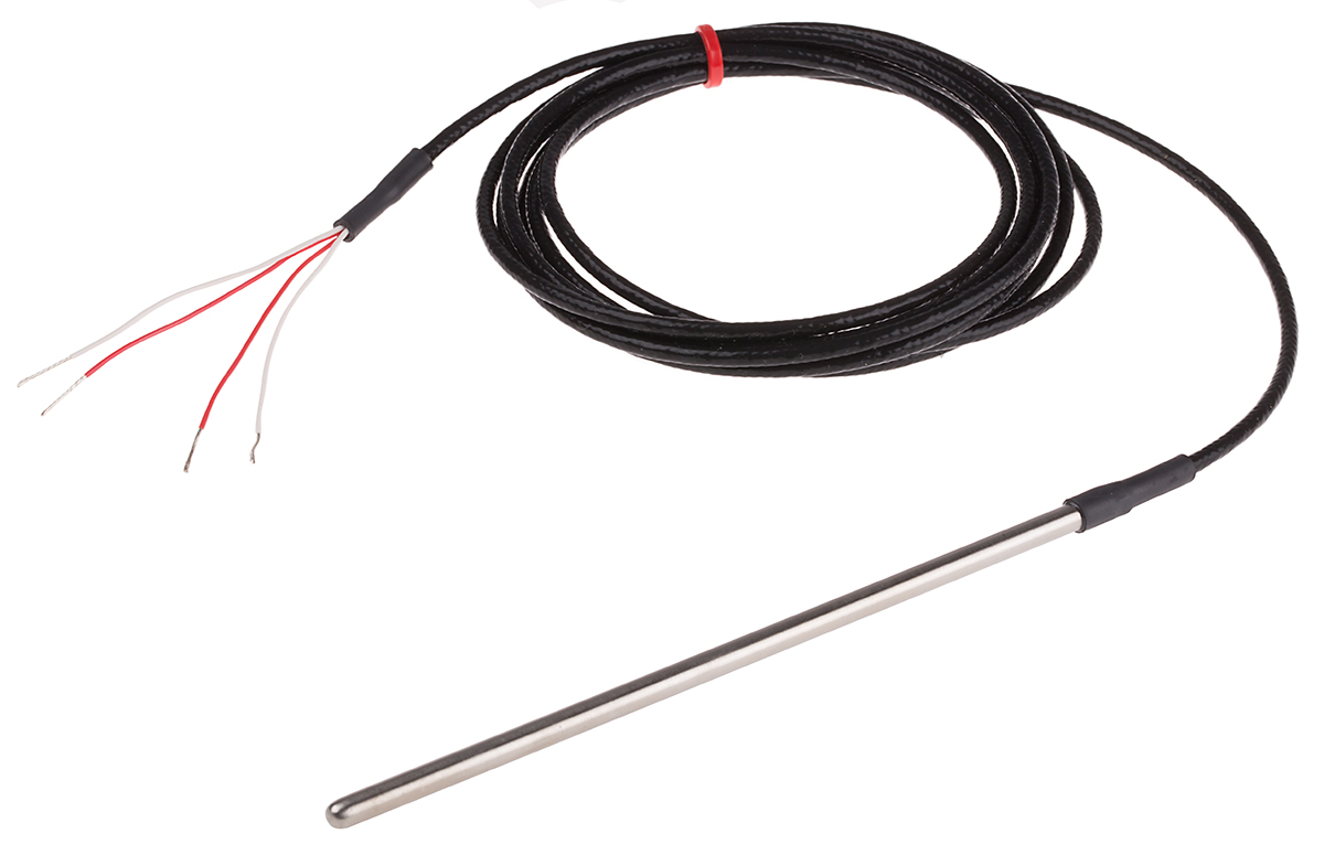 RS PRO PT100 RTD Sensor, 4.5mm Dia, 150mm Long, 4 Wire, Probe, Class B +250°C Max