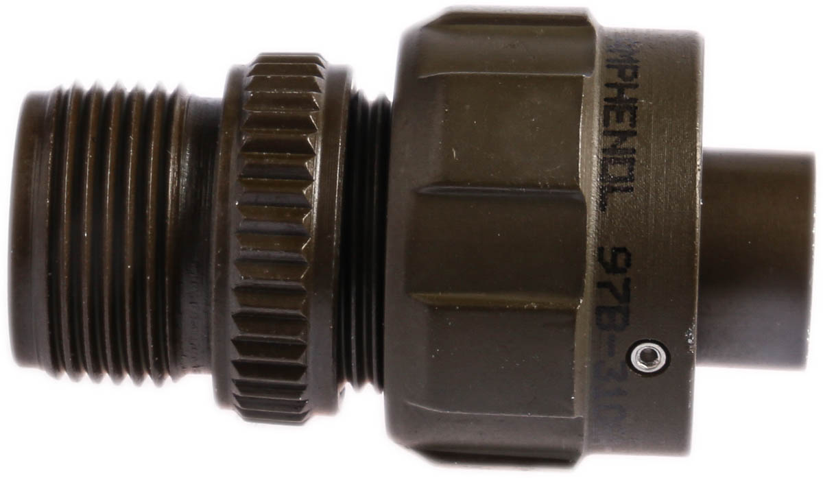 Amphenol Limited, 97B, Brass 3 Way Cable Mount MIL Spec Circular Connector Plug, Pin Contacts,Shell Size 10SL, Bayonet