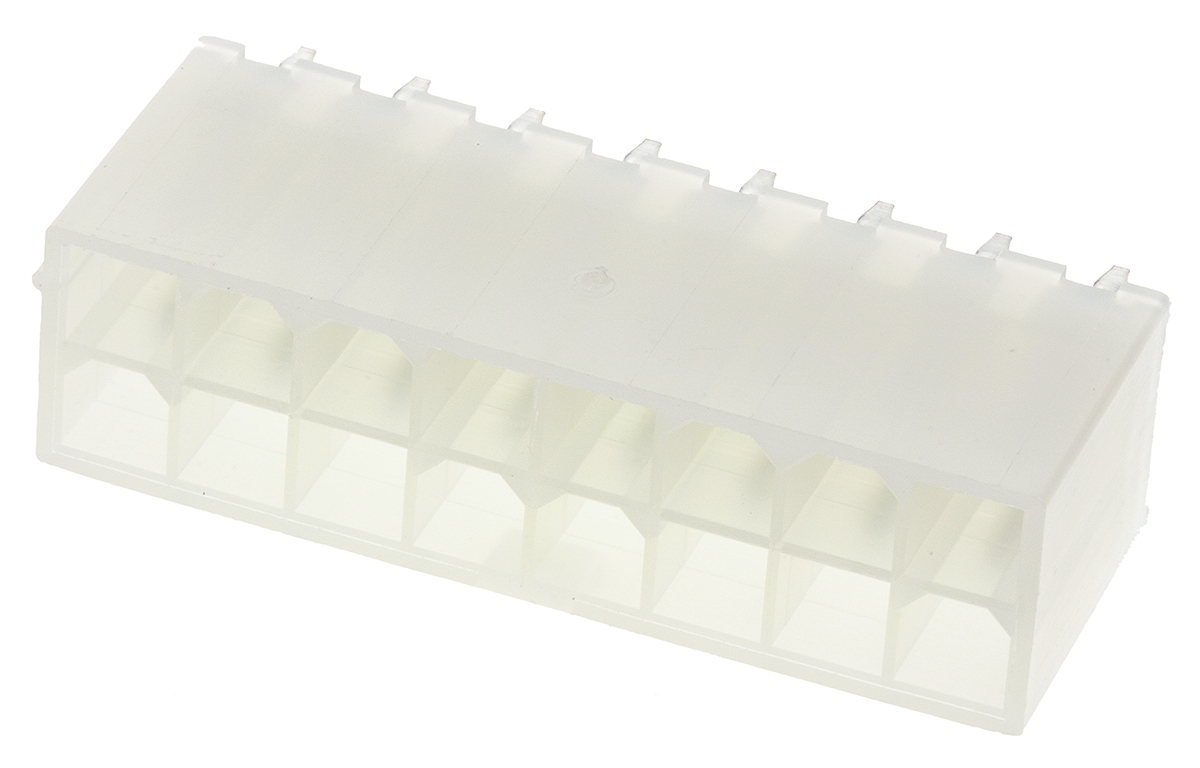 Molex Mini-Fit Jr Series Vertical Through Hole PCB Header, 16 Contact(s), 4.2 mm Pitch, 2 Row, Shrouded