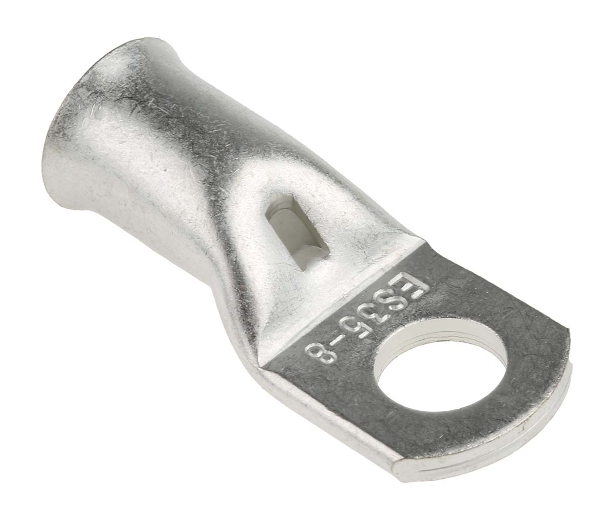 RS PRO Uninsulated Ring Terminal, 8mm Stud Size, 35mm² to 35mm² Wire Size, Natural