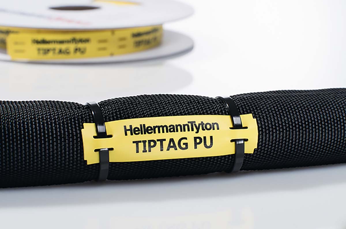 HellermannTyton TIPTAG Yellow Cable Labels, 65mm Width, 15mm Height, 190 Qty