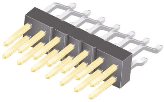 Samtec TSM Series Right Angle Surface Pin Header, 14 Contact(s), 2.54 mm Pitch, 2 Row, Unshrouded