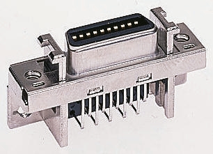 3M MDR 102 26 Way Right Angle Through Hole D-sub Connector Socket, 2.54mm Pitch