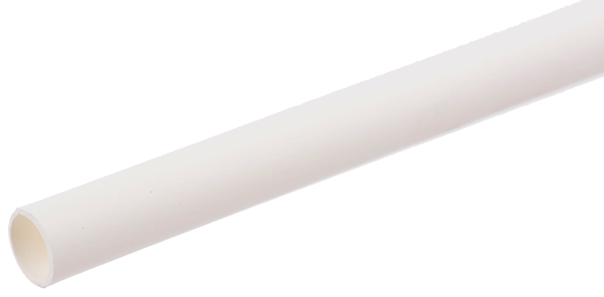 RS PRO Heat Shrink Tubing, White 2.4mm Sleeve Dia. x 1.2m Length 2:1 Ratio