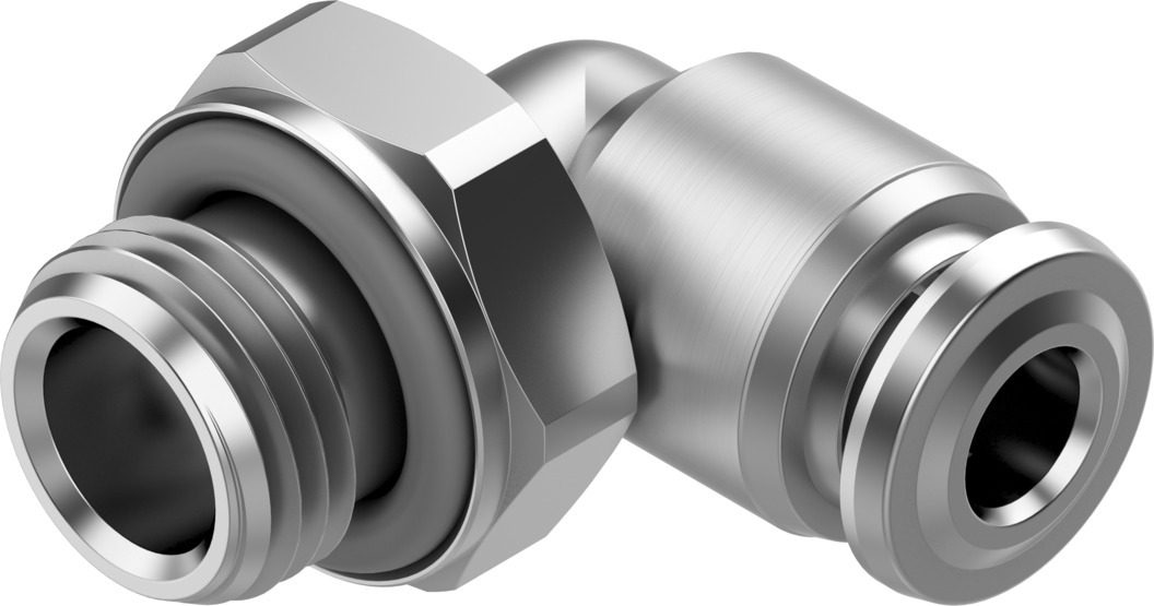 Festo NPQR Series Elbow Threaded-toTube Adaptor, G 1/8 Male to 4 mm, Threaded-to-Tube Connection Style, 8085680
