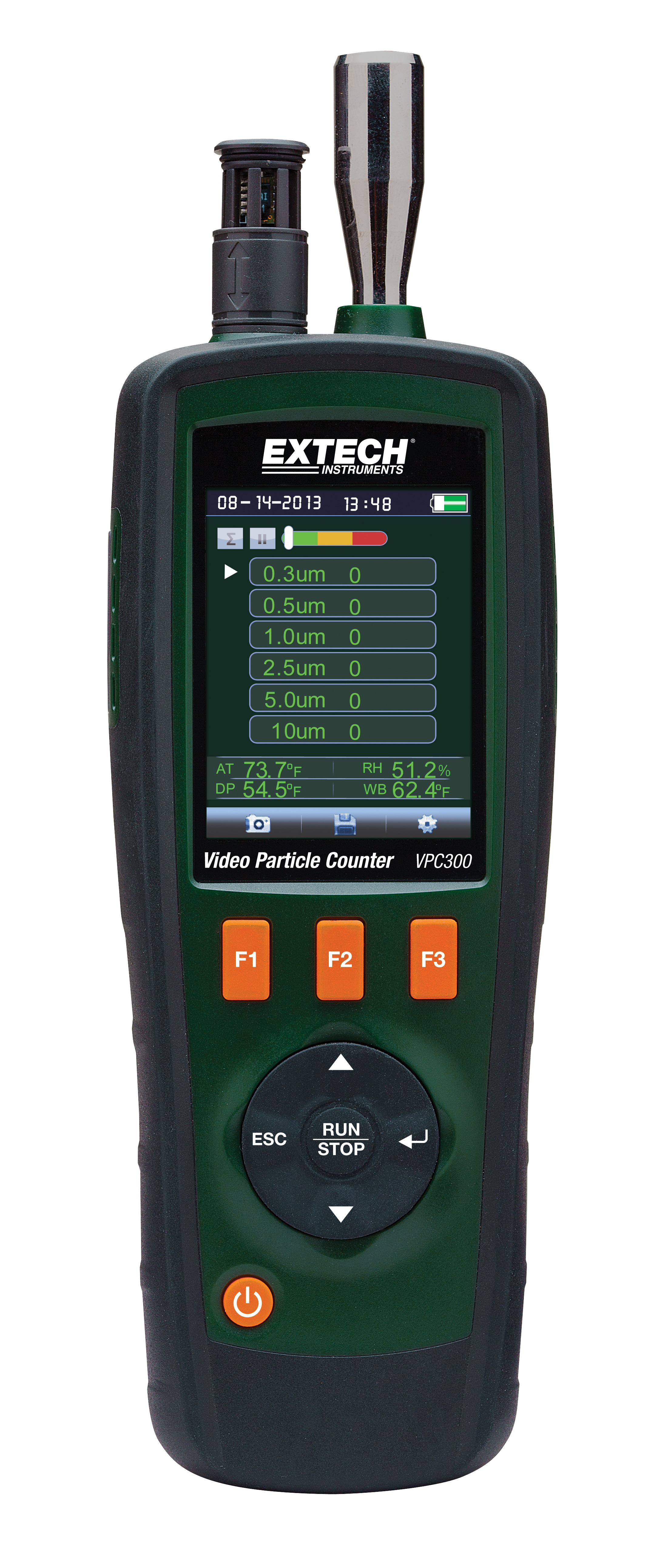 Extech VPC300 Air Quality Monitor for Humidity, Temperature, +60°C Max, 100%RH Max, Battery-Powered