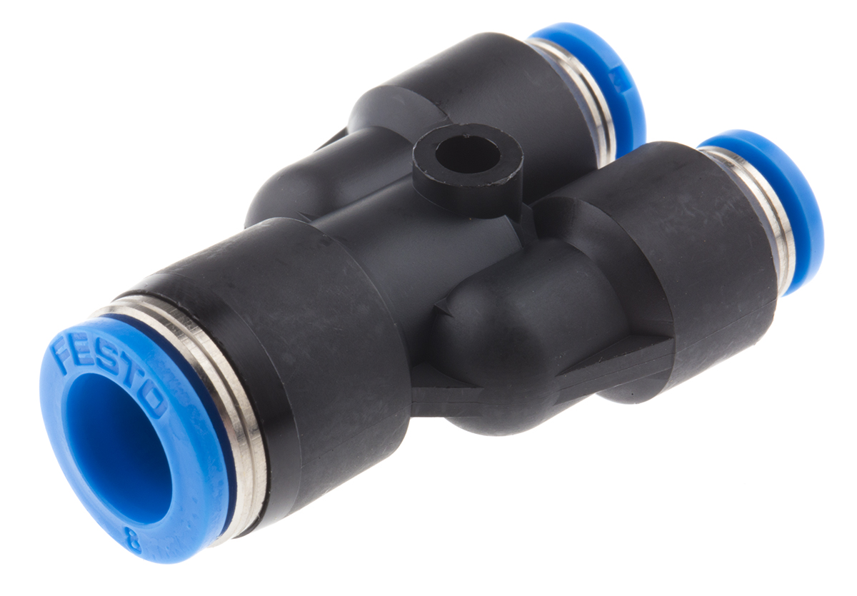 Festo QSY Series Y Tube-to-Tube Adaptor, Push In 8 mm to Push In 4 mm, Tube-to-Tube Connection Style, 130610