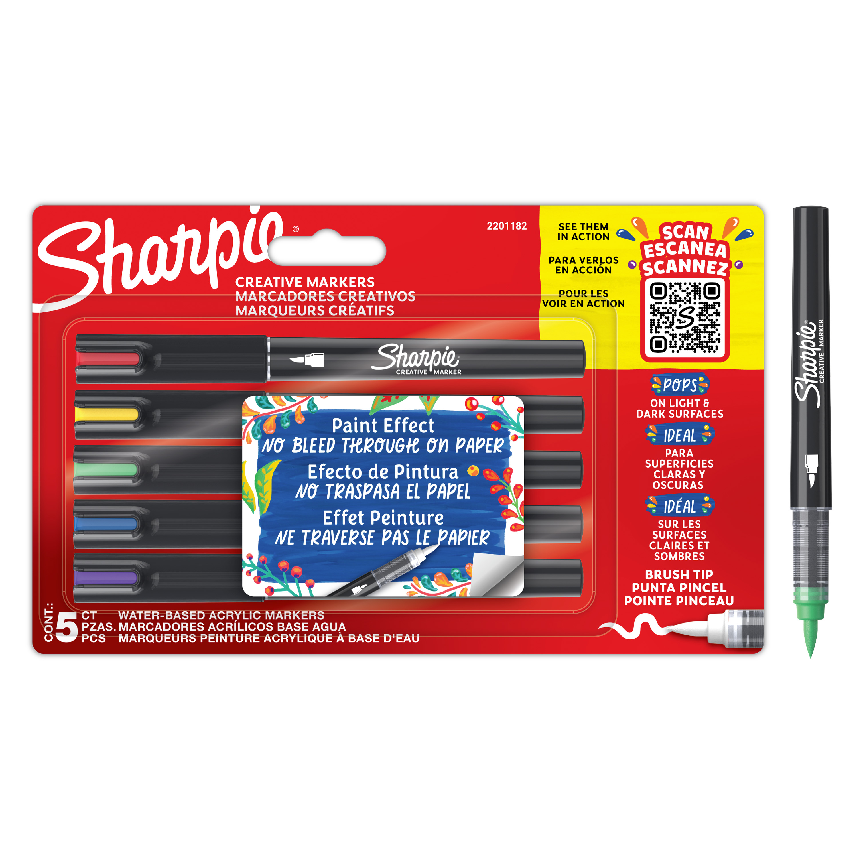 Sharpie Blue, Green, Purple, Red, Yellow 1.2mm Medium Tip Paint Marker Pen for use with Various Materials