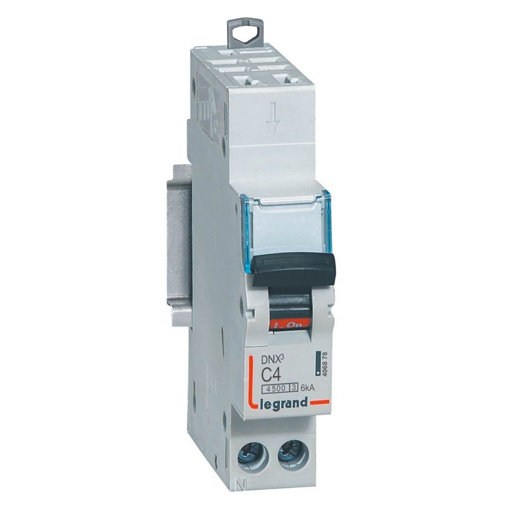 Legrand DNX3 Circuit Breaker, 1+N, 4A Curve C, 230V AC, 6 kA Breaking Capacity