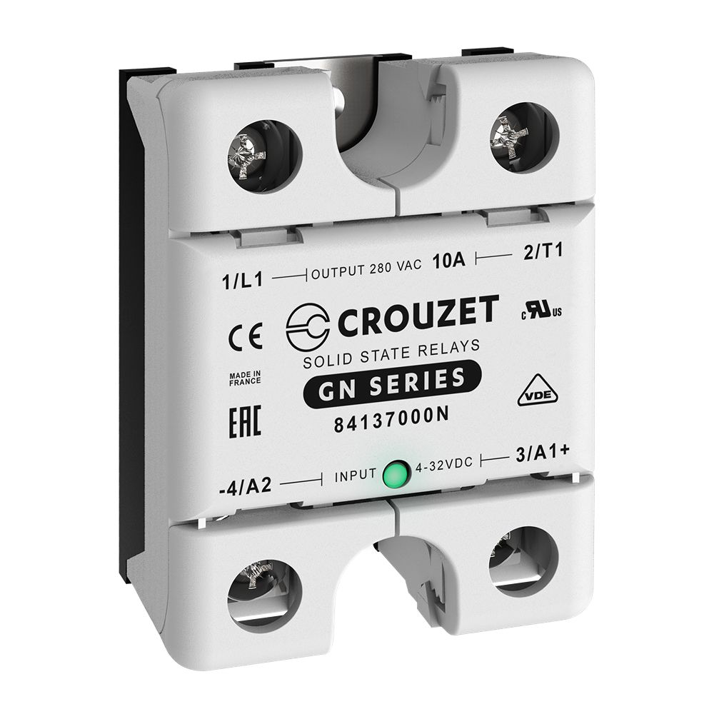 Crouzet GN Series Solid State Relay, 10 A Load, Panel Mount, 280 V ac Load, 32 Vdc Control